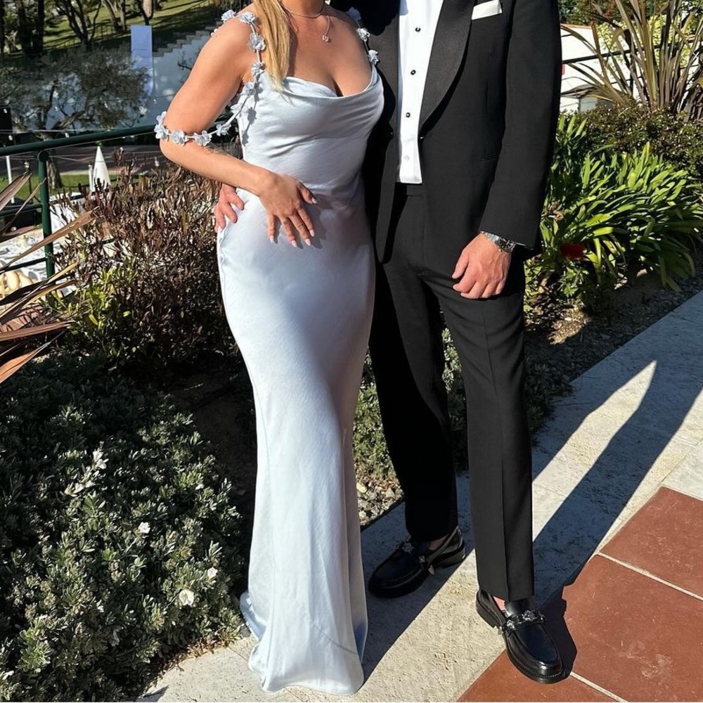 SELF-PORTRAIT

Satin Flower Maxi Dress - Size 4